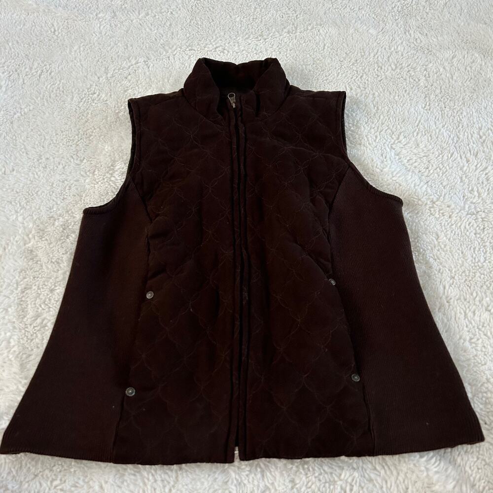 Womens Small Brown Vest Suede Soft Preppy Granola Girl Tomato Gorpcore